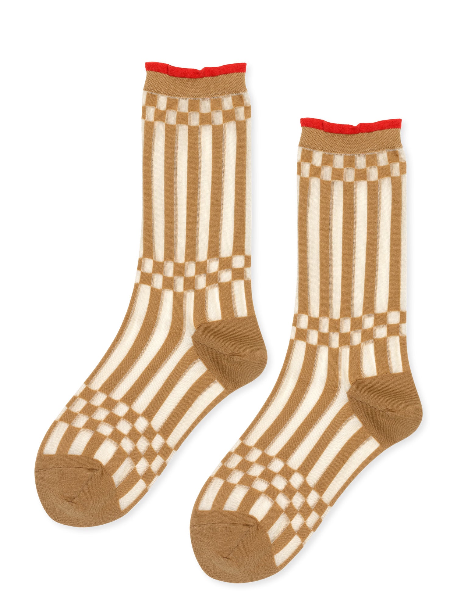 Hansel from Basel Beige Caddie Sheer Crew Socks at Abacus Row Jewelry