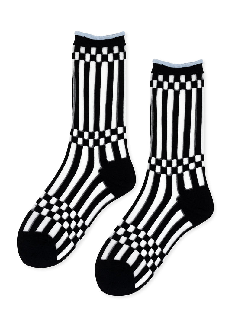 Caddie Sheer Crew Socks - Black