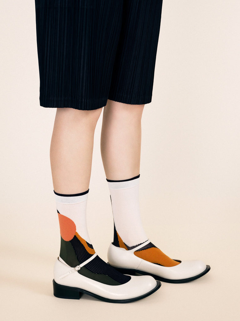 Hansel from Basel Ivory Catalina Crew Socks at Abacus Row Jewelry