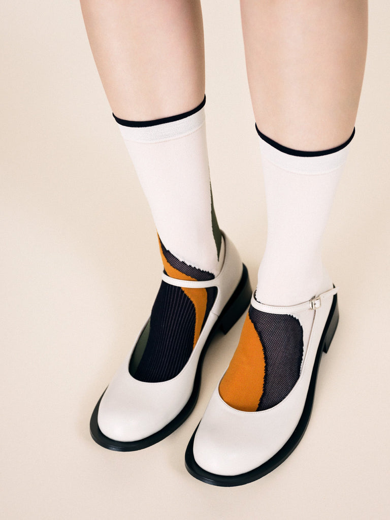 Hansel from Basel Ivory Catalina Crew Socks at Abacus Row Jewelry