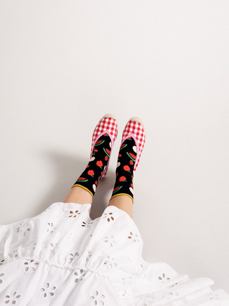 Fruit Stand Crew Socks - Black