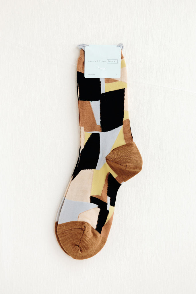 Hansel from Basel Black Bojagi Crew Socks at Abacus Row Jewelry