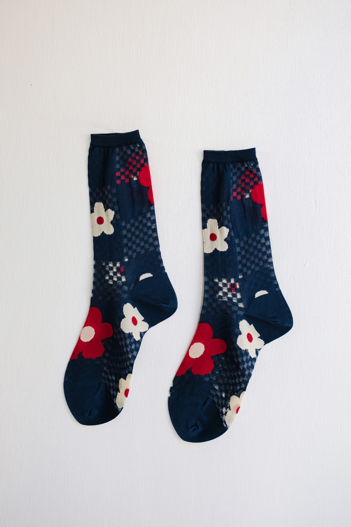Hansel from Basel Jillian Sheer Crew Socks - Cobalt Blue