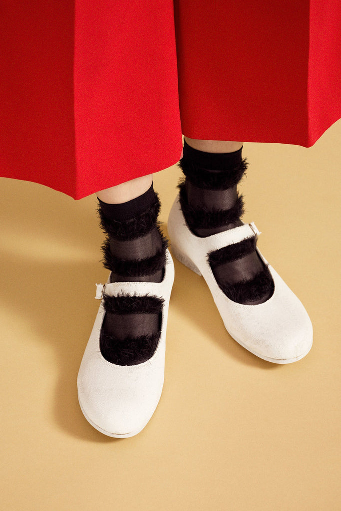 Black Josephine Sheer Crew Socks from Hansel from Basel at Abacus Row