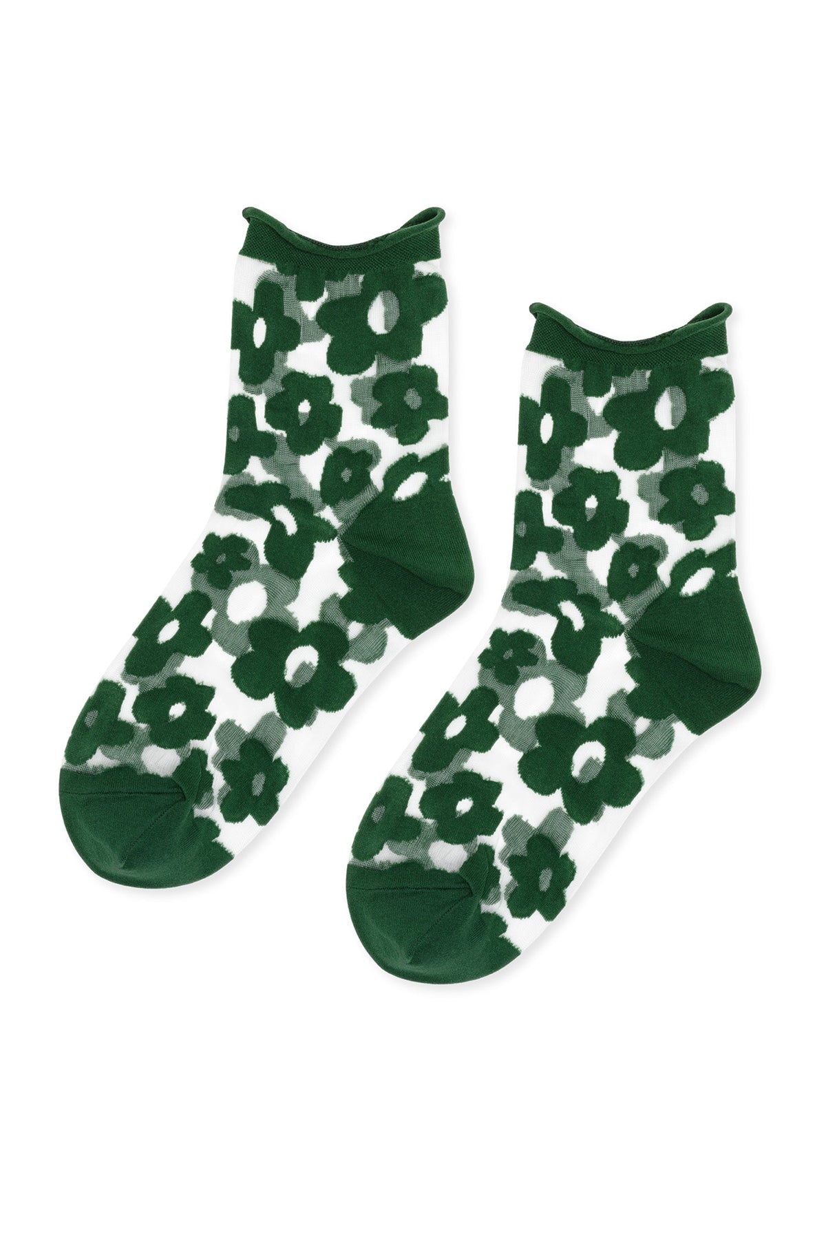 Pine Pop Sheer Crew Socks Hansel from Basel at Abacus Row Jewelry