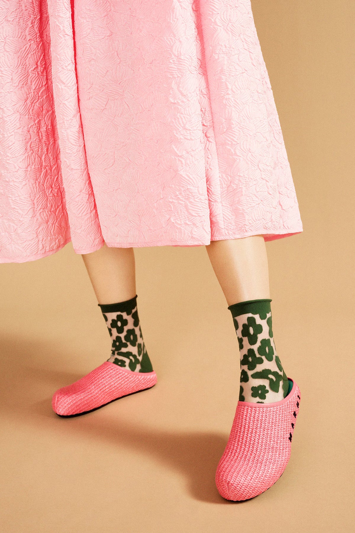 Pine Pop Sheer Crew Socks Hansel from Basel at Abacus Row Jewelry