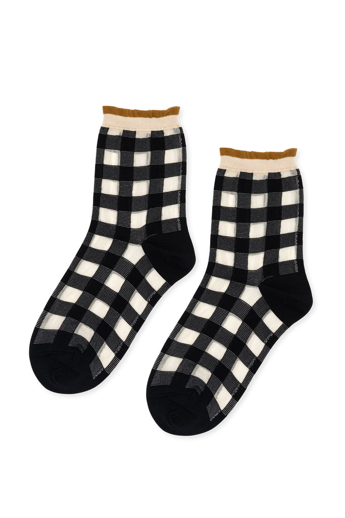 Black Shirley Sheer Crew Socks Hansel from Basel at Abacus Row Jewelry