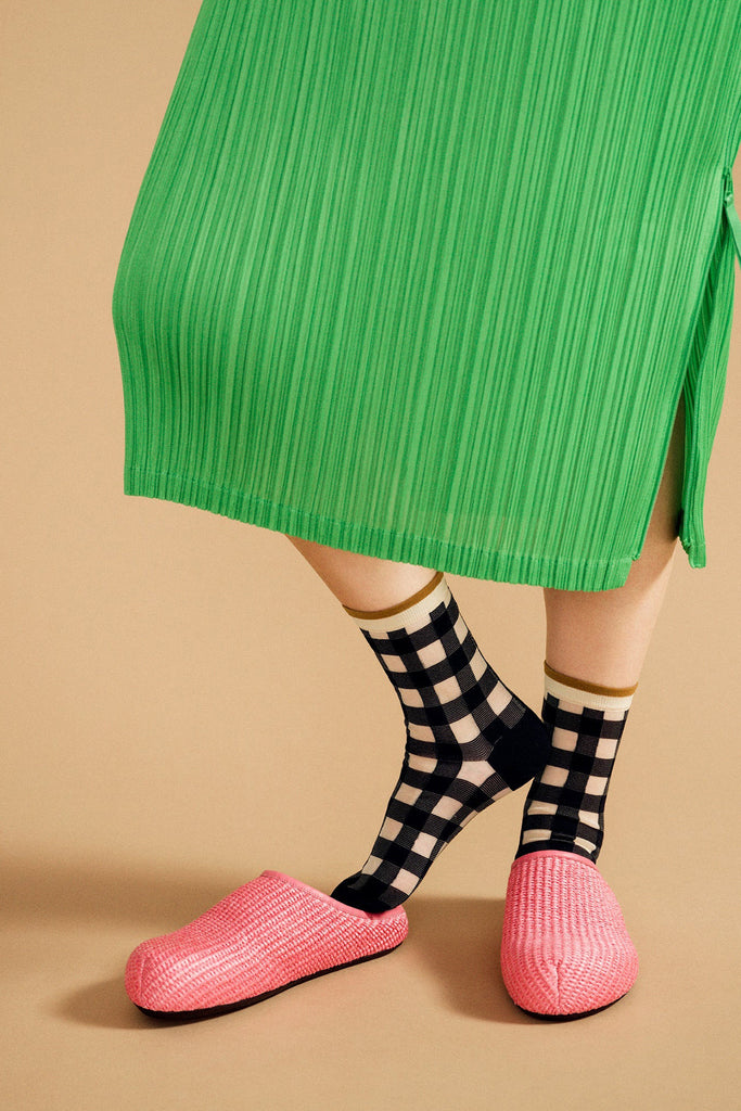 Black Shirley Sheer Crew Socks Hansel from Basel at Abacus Row Jewelry