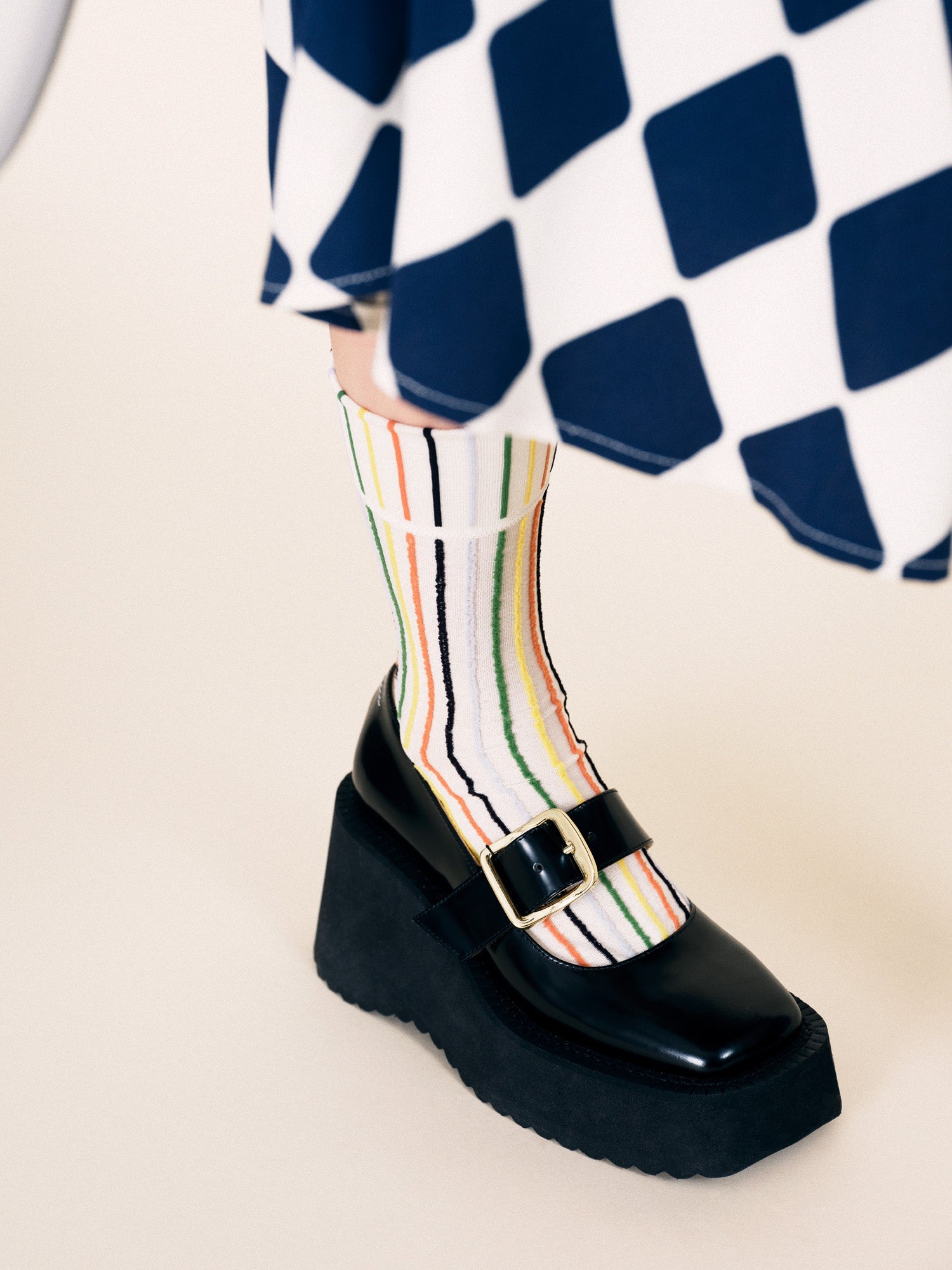 Terry Towel Crew Socks - ivory