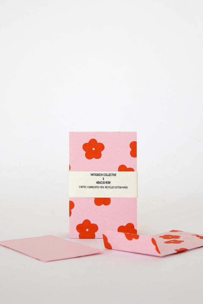 Pink Mieko Flower Mini Envelope Set by Hataguchi Collective at Abacus Row