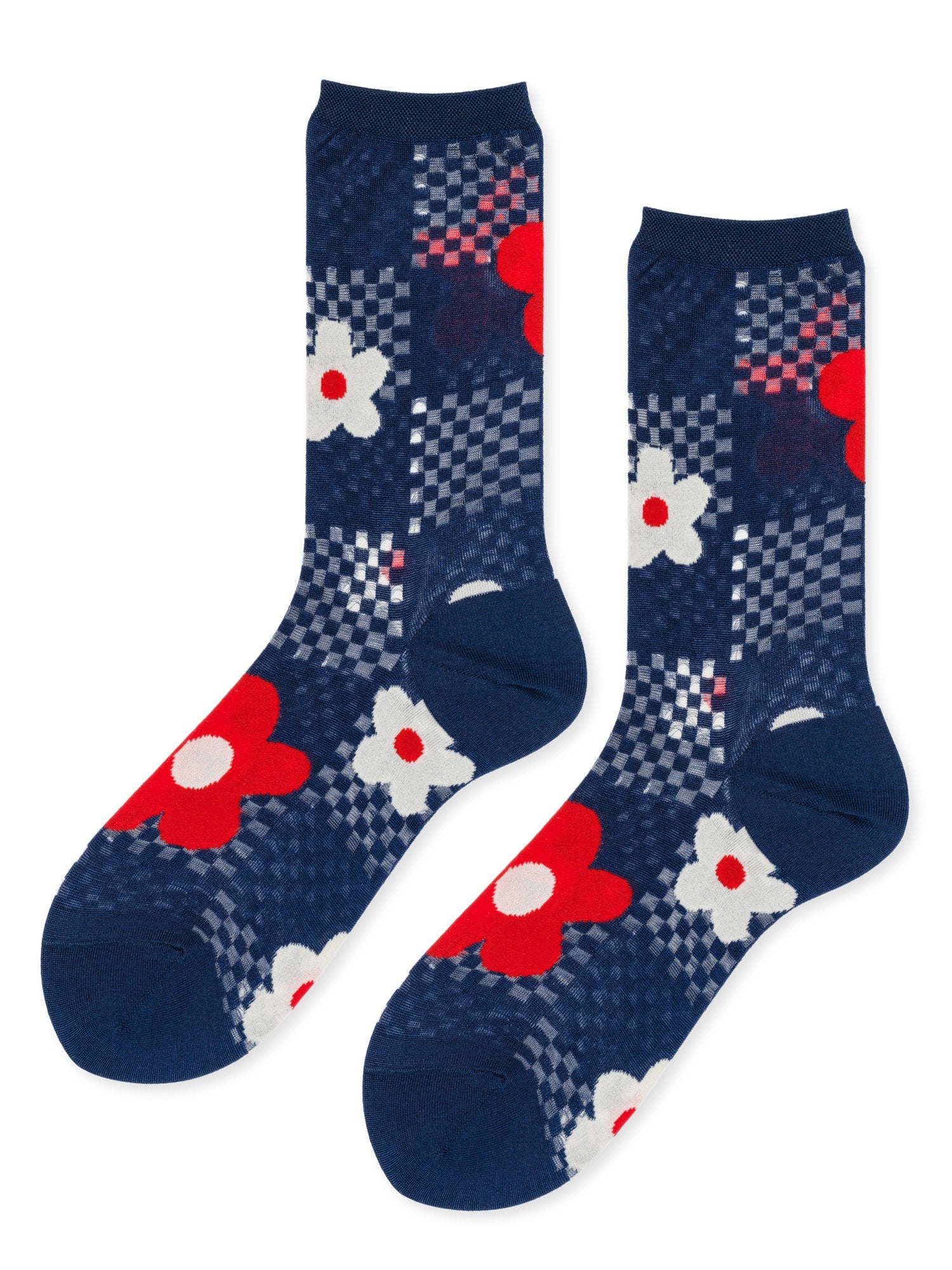 Hansel from Basel Jillian Sheer Crew Socks - Cobalt Blue