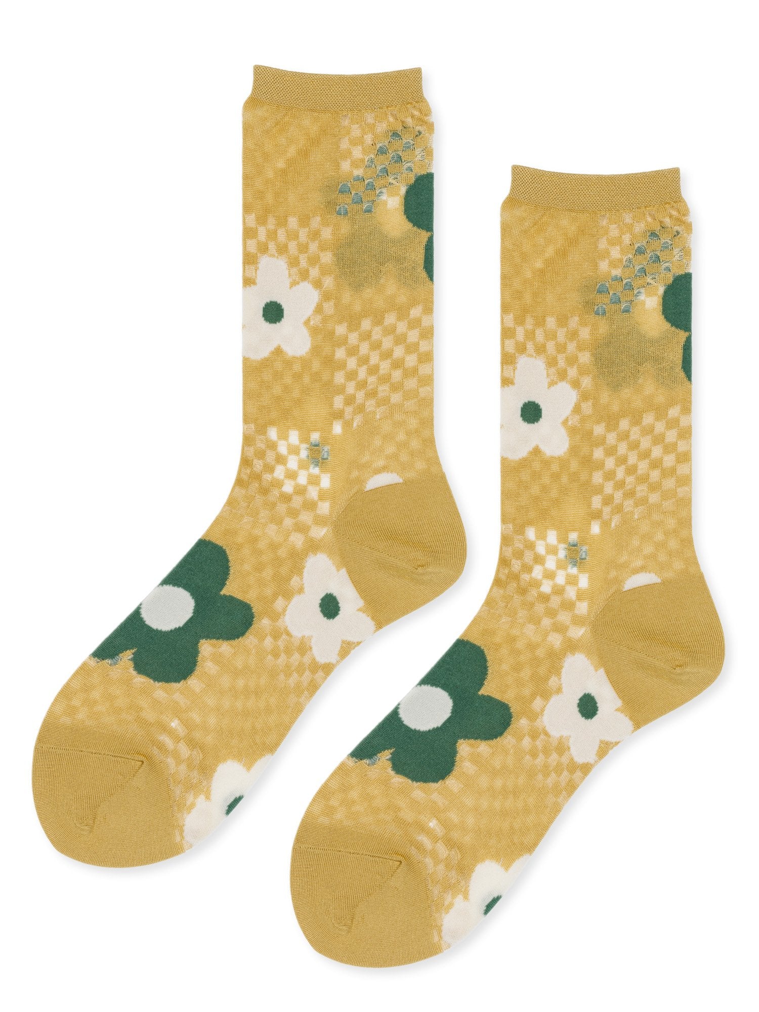 Hansel from Basel Jillian Sheer Crew Socks - Mustard