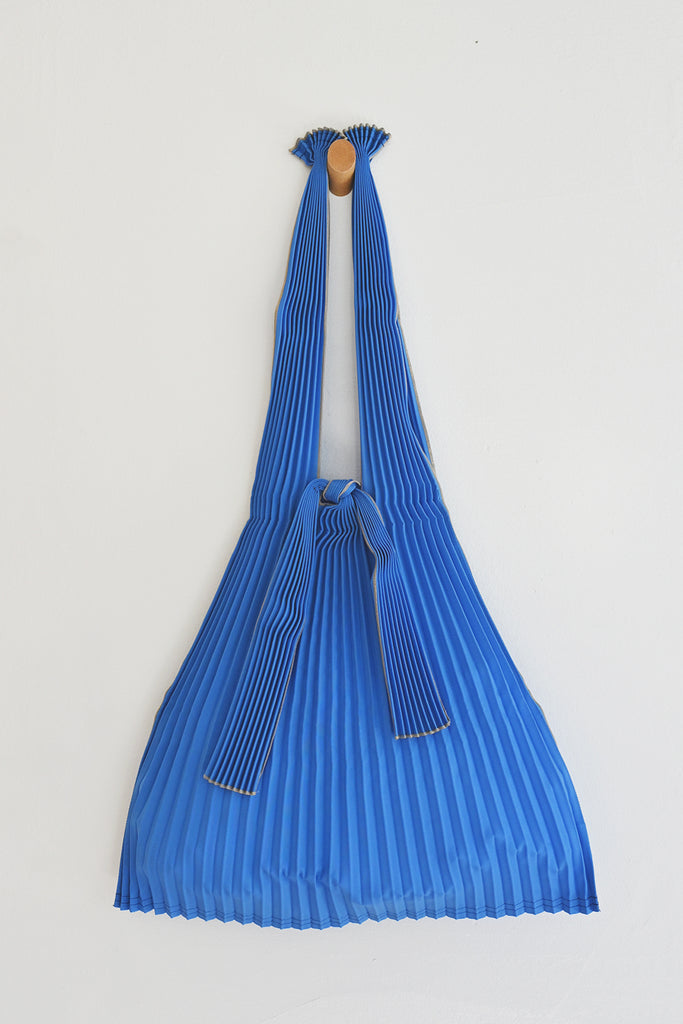 Large Blue Pleated Tote Bag by Pleco at Abacus Row