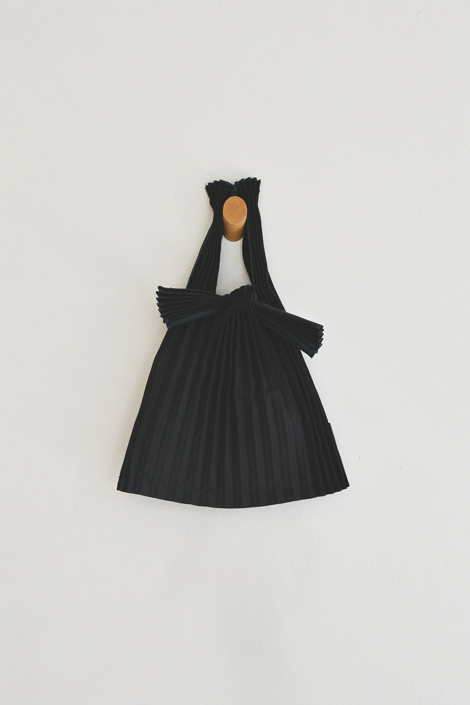Mini Black Pleated Pleco Tote Bag by KNA Plus at Abacus Row