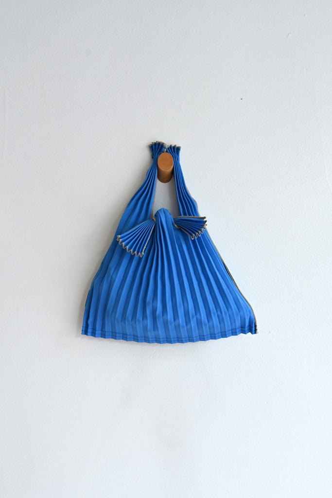 Mini Blue Pleated Pleco Tote Bag by KNA Plus at Abacus Row