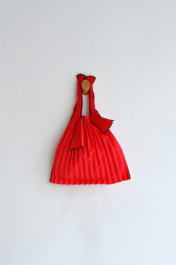 Mini Pleated Tote Bag - Red