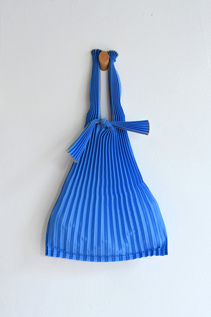 Small Blue Pleated Tote Bag by KNA Plus at Abacus Row