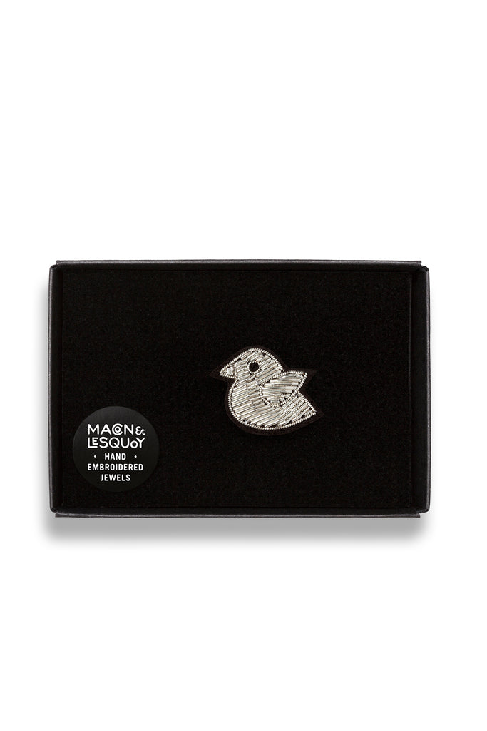 Little Silver Bird Brooch by Macon et Lesquoy at Abacus Row Handmade Jewelry