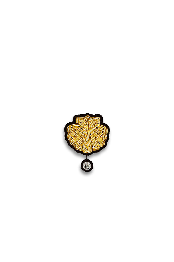 Scallop + Pearl Brooch