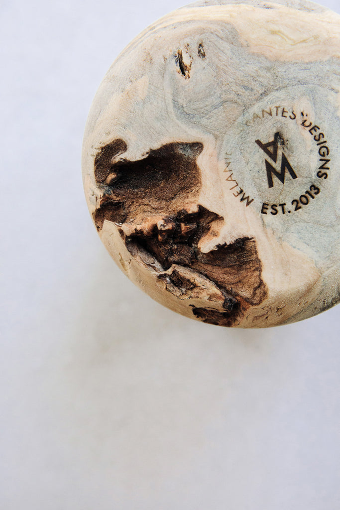 Buckeye Burl Vase by Melanie Abrantes at Abacus Row