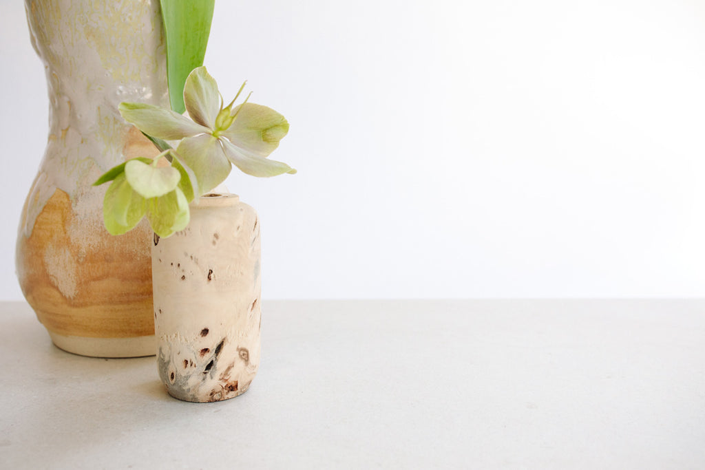 Buckeye Burl Vase by Melanie Abrantes at Abacus Row
