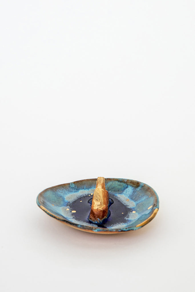 Waterfall with Gold Iceland Mountain Dish by Minh Singer at Abacus Row