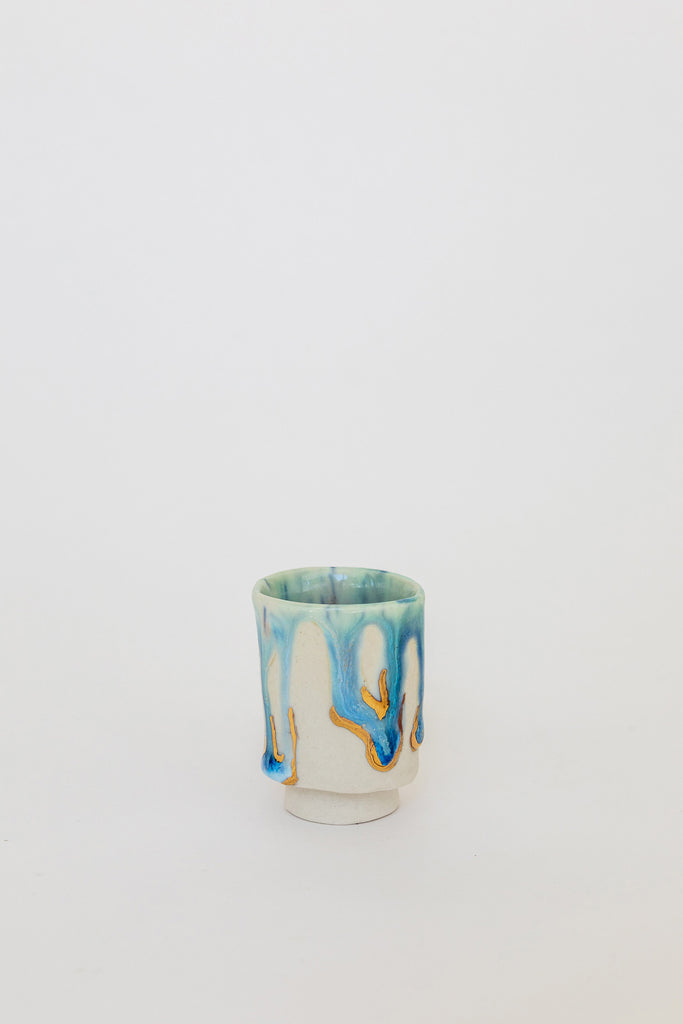 Zephyr Shot Glass with Gold by Minh Singer at Abacus Row Jewelry