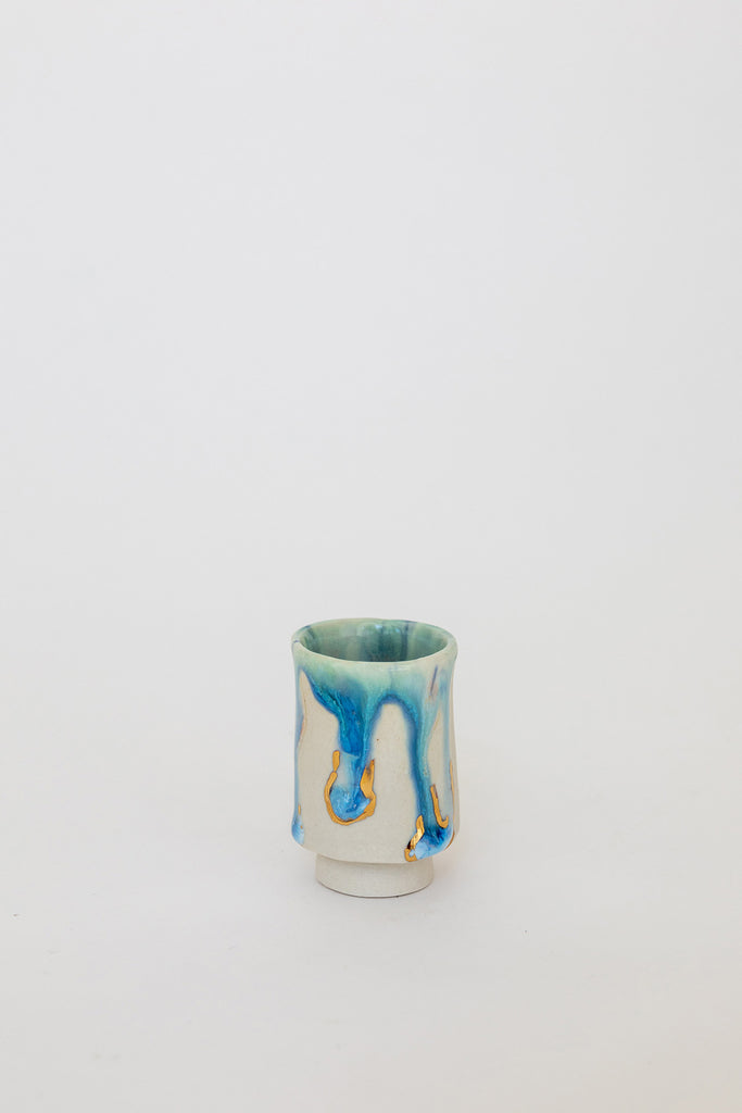 Zephyr Shot Glass with Gold by Minh Singer at Abacus Row Handmade Jewelry