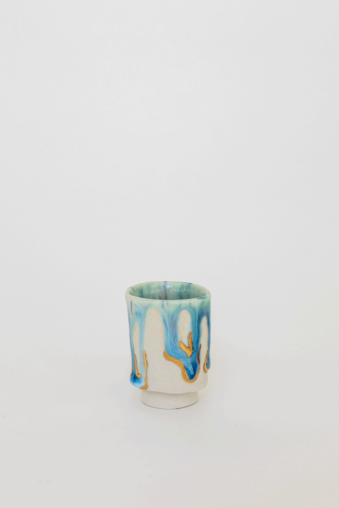 Zephyr Shot Glass with Gold by Minh Singer at Abacus Row Handmade Jewelry