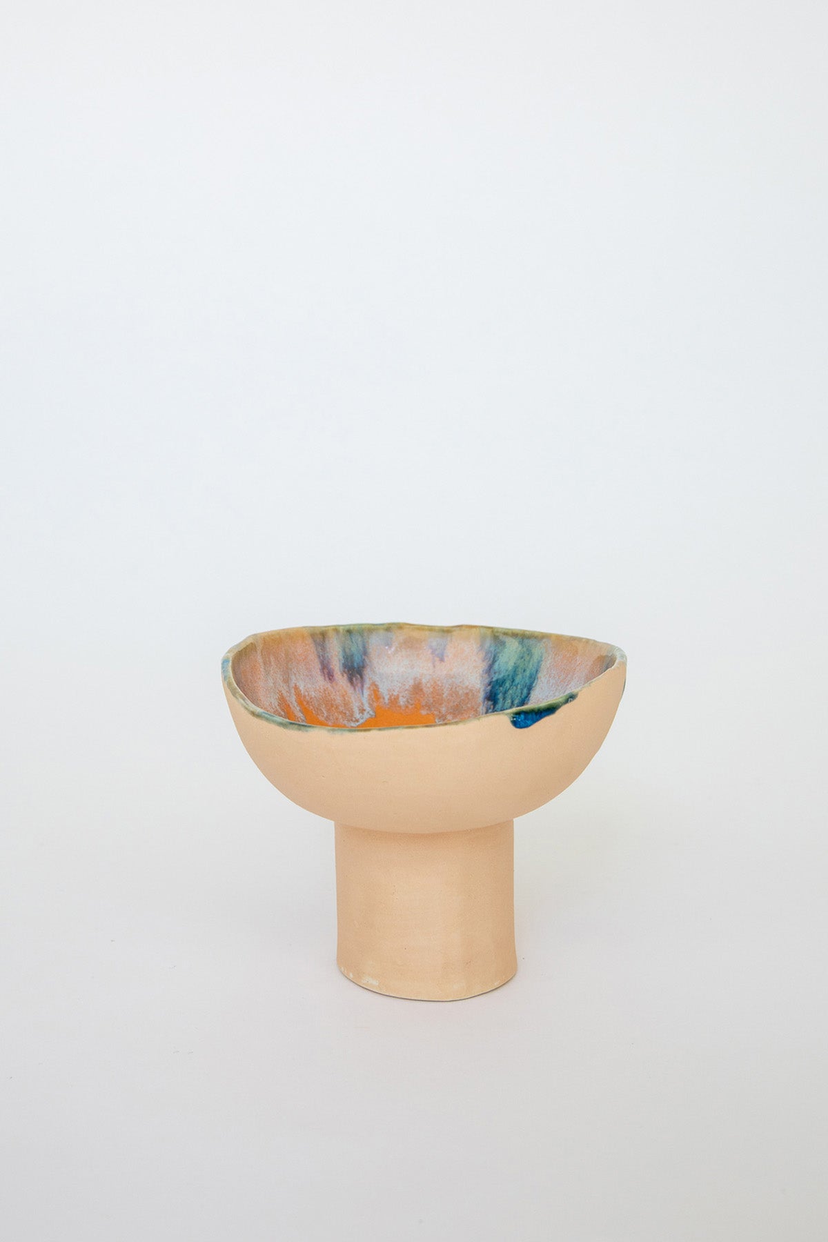 Small Tangerine Dream Iceland Pedestal Bowl by Minh Singer at Abacus Row