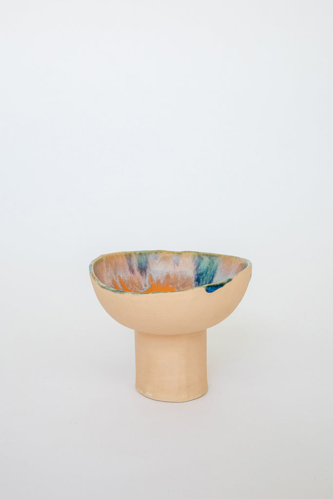 Small Tangerine Dream Iceland Pedestal Bowl by Minh Singer at Abacus Row