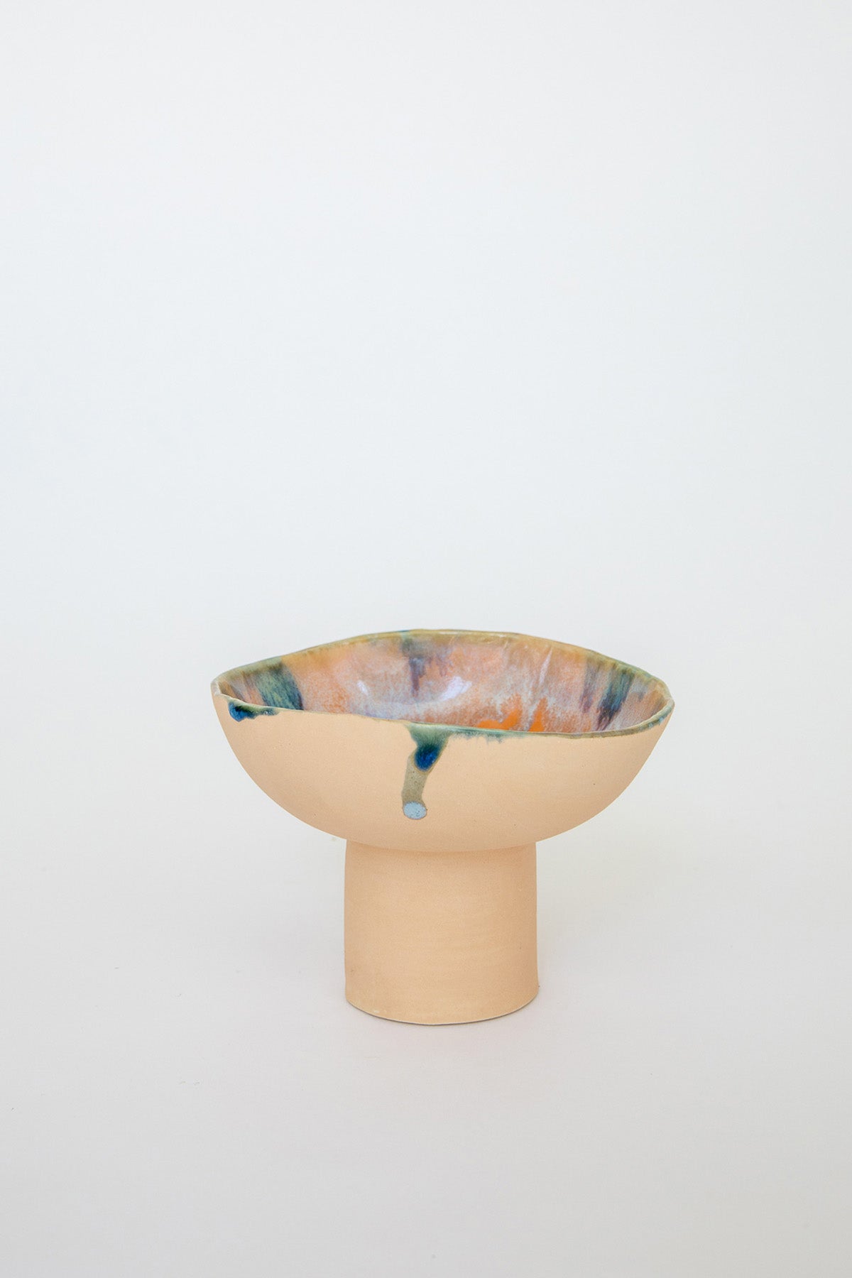 Small Tangerine Dream Iceland Pedestal Bowl by Minh Singer at Abacus Row