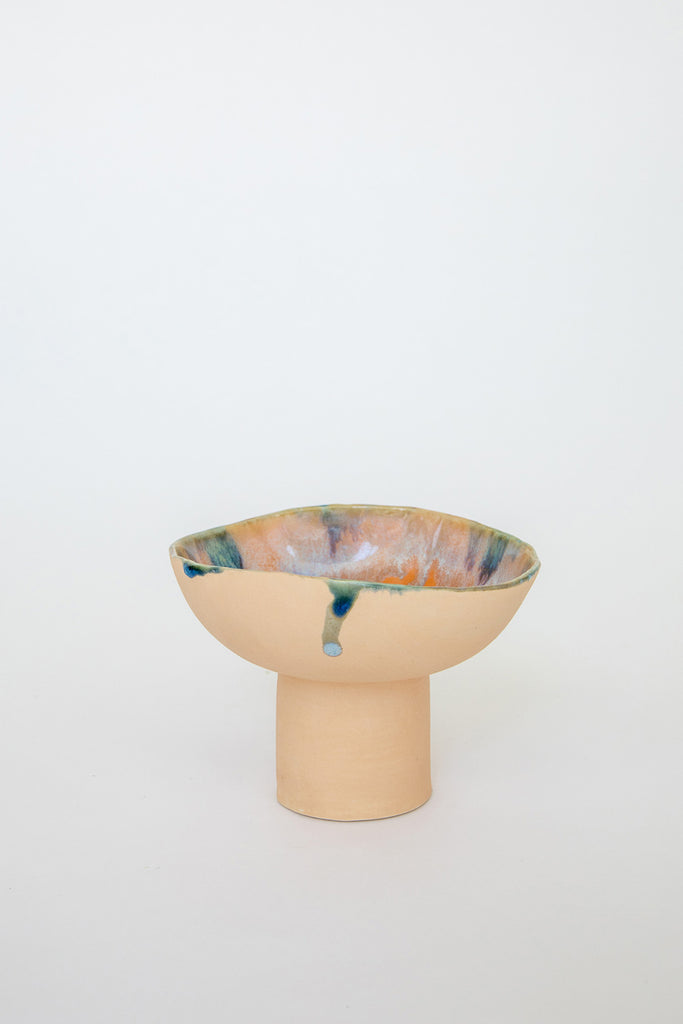 Small Tangerine Dream Iceland Pedestal Bowl by Minh Singer at Abacus Row