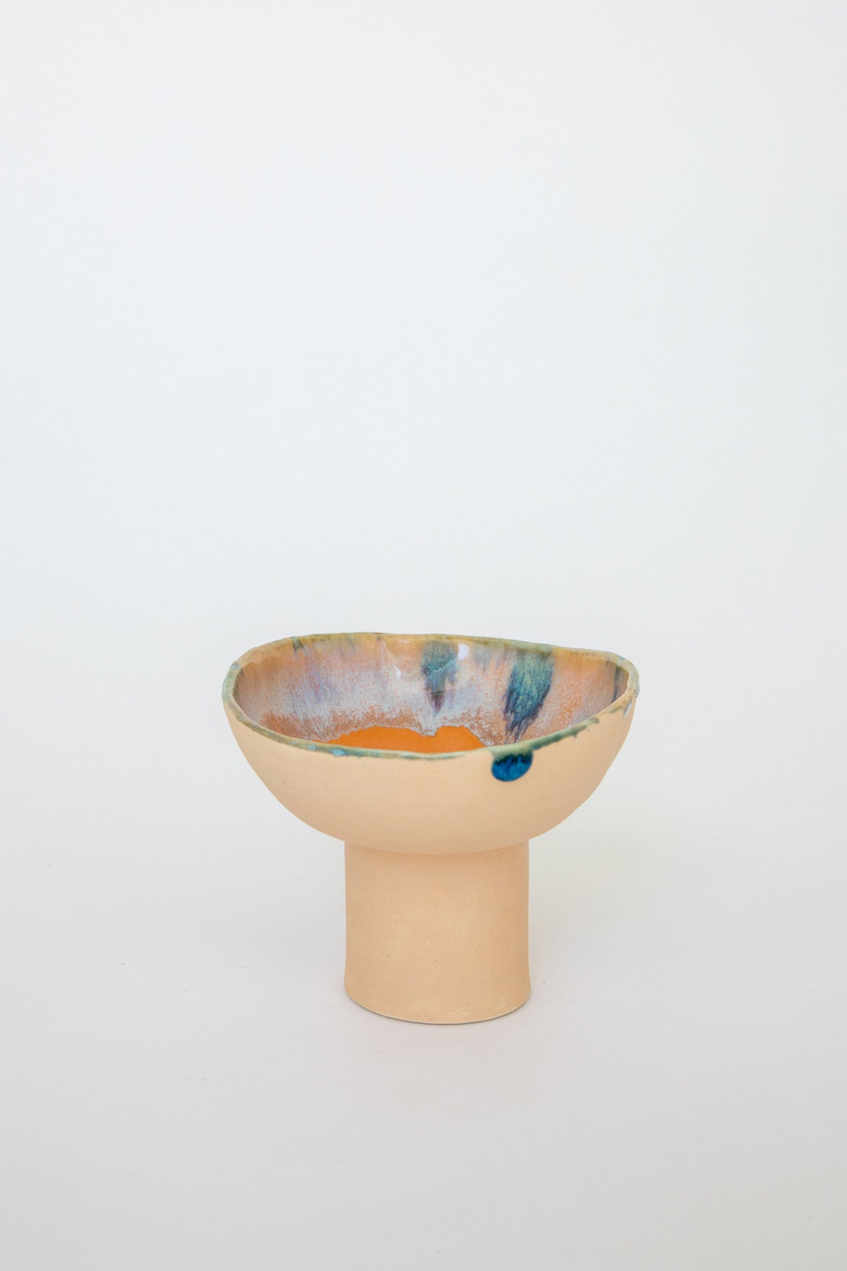 Small Tangerine Dream Iceland Pedestal Bowl by Minh Singer at Abacus Row