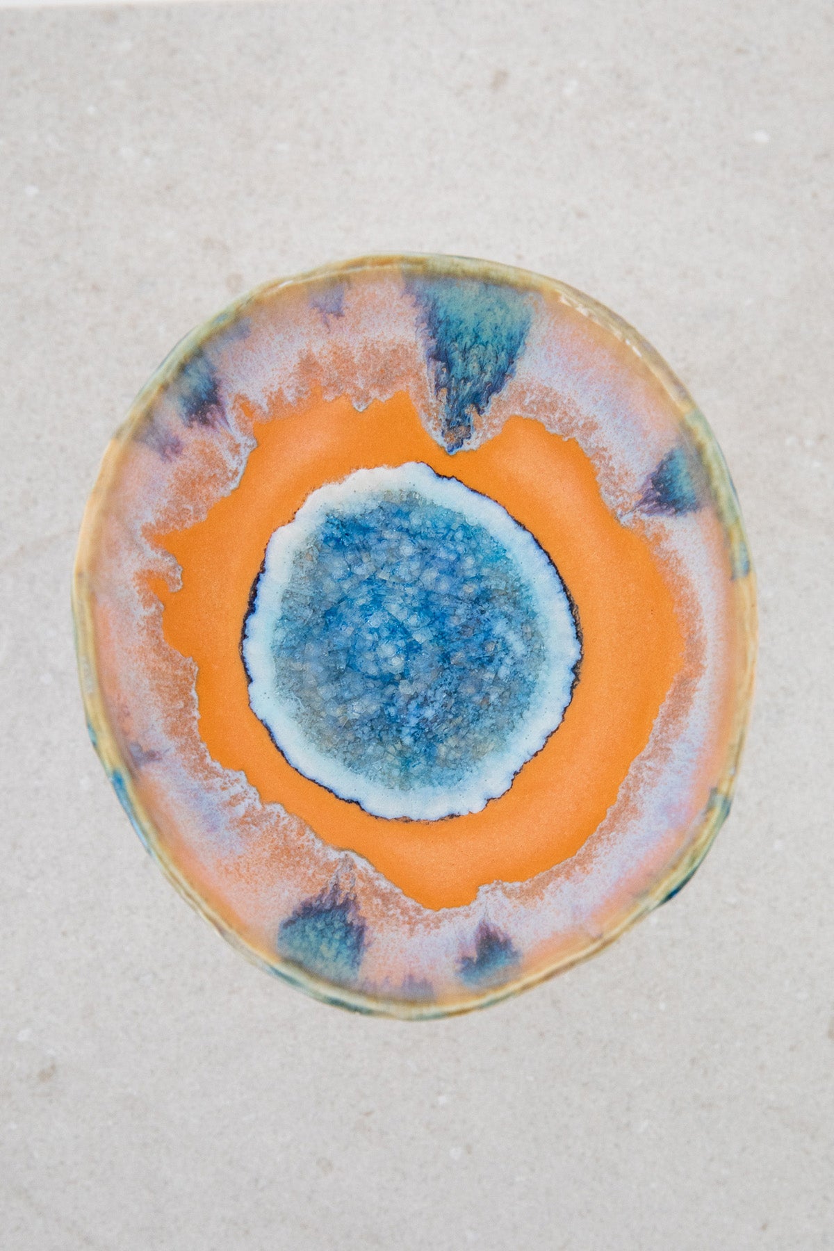 Small Tangerine Dream Iceland Pedestal Bowl by Minh Singer at Abacus Row