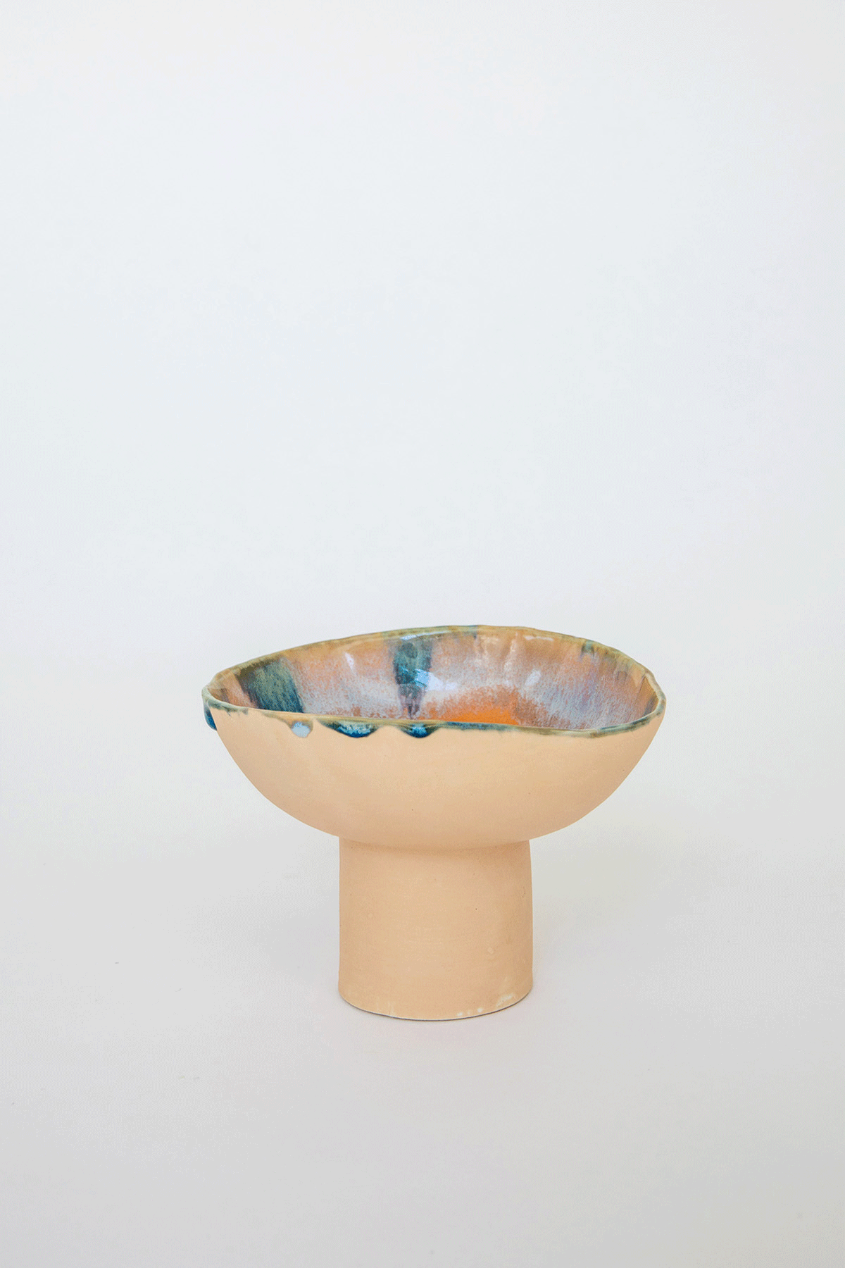 Small Tangerine Dream Iceland Pedestal Bowl by Minh Singer at Abacus Row