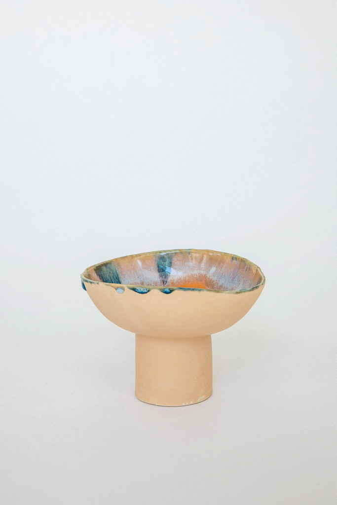 Small Tangerine Dream Iceland Pedestal Bowl by Minh Singer at Abacus Row