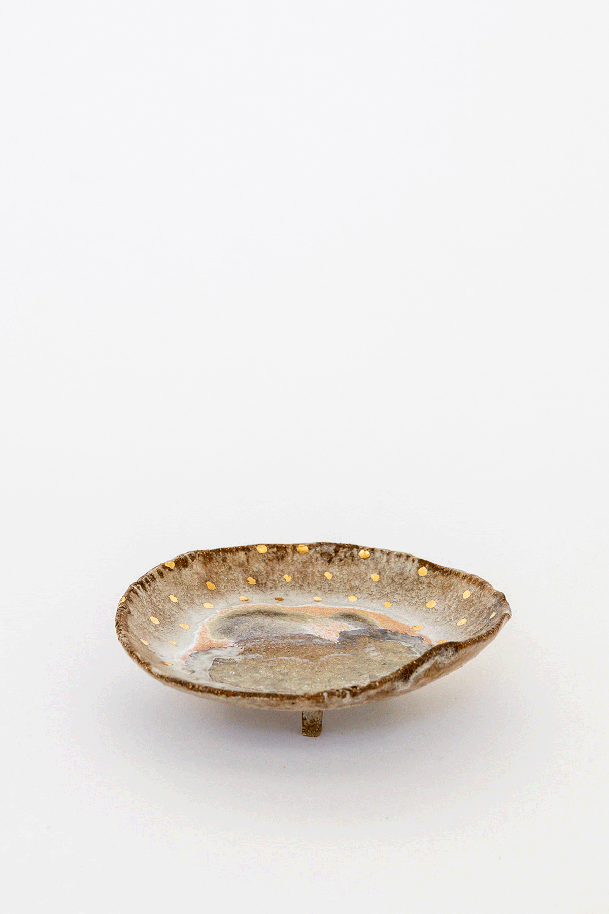 Small Northern Lights with Gold Iceland Footed Dish by Minh Singer at Abacus Row Handmade Jewelry
