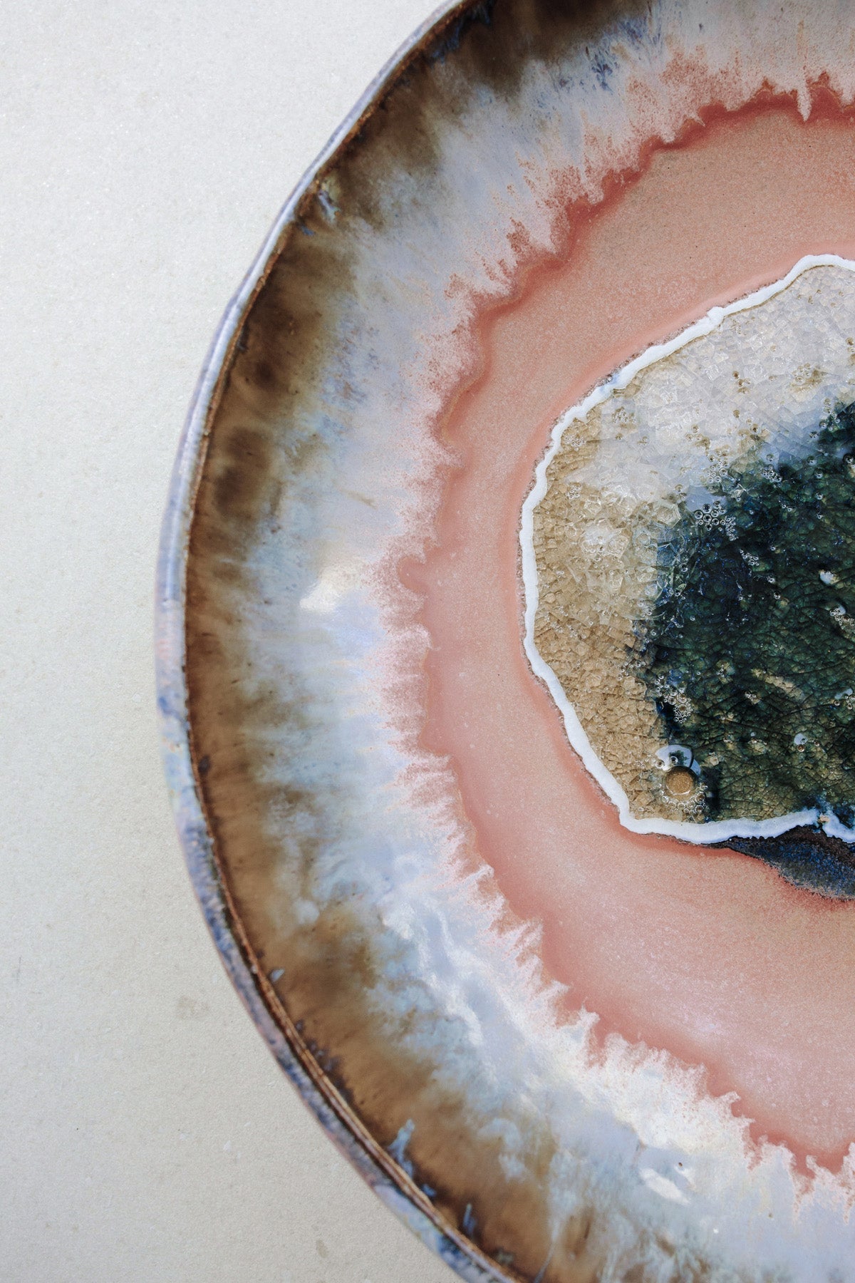 Extra Large Iceland Bowl, Pink Aurora by Minh Singer at Abacus Row