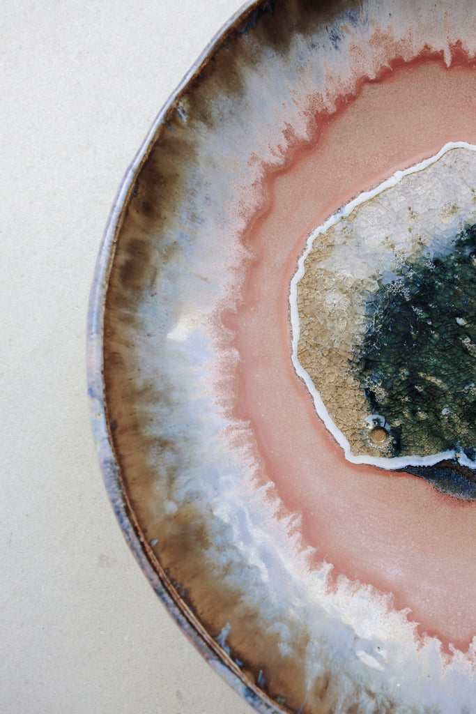 Extra Large Iceland Bowl, Pink Aurora by Minh Singer at Abacus Row