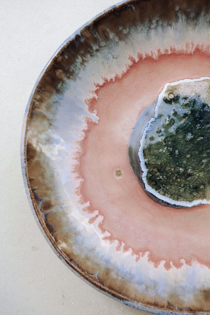 Extra Large Iceland Bowl, Pink Aurora by Minh Singer at Abacus Row