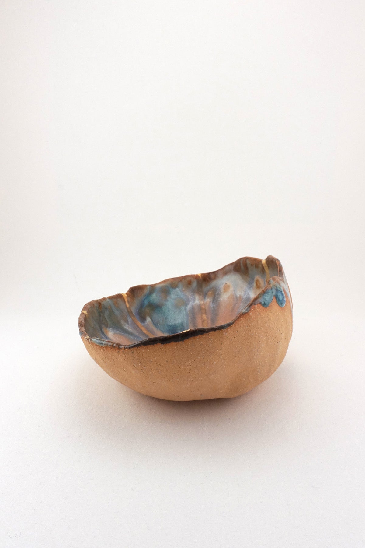 Extra Small Iceland Dish Blue Lagoon Radiating Gold by Minh Singer