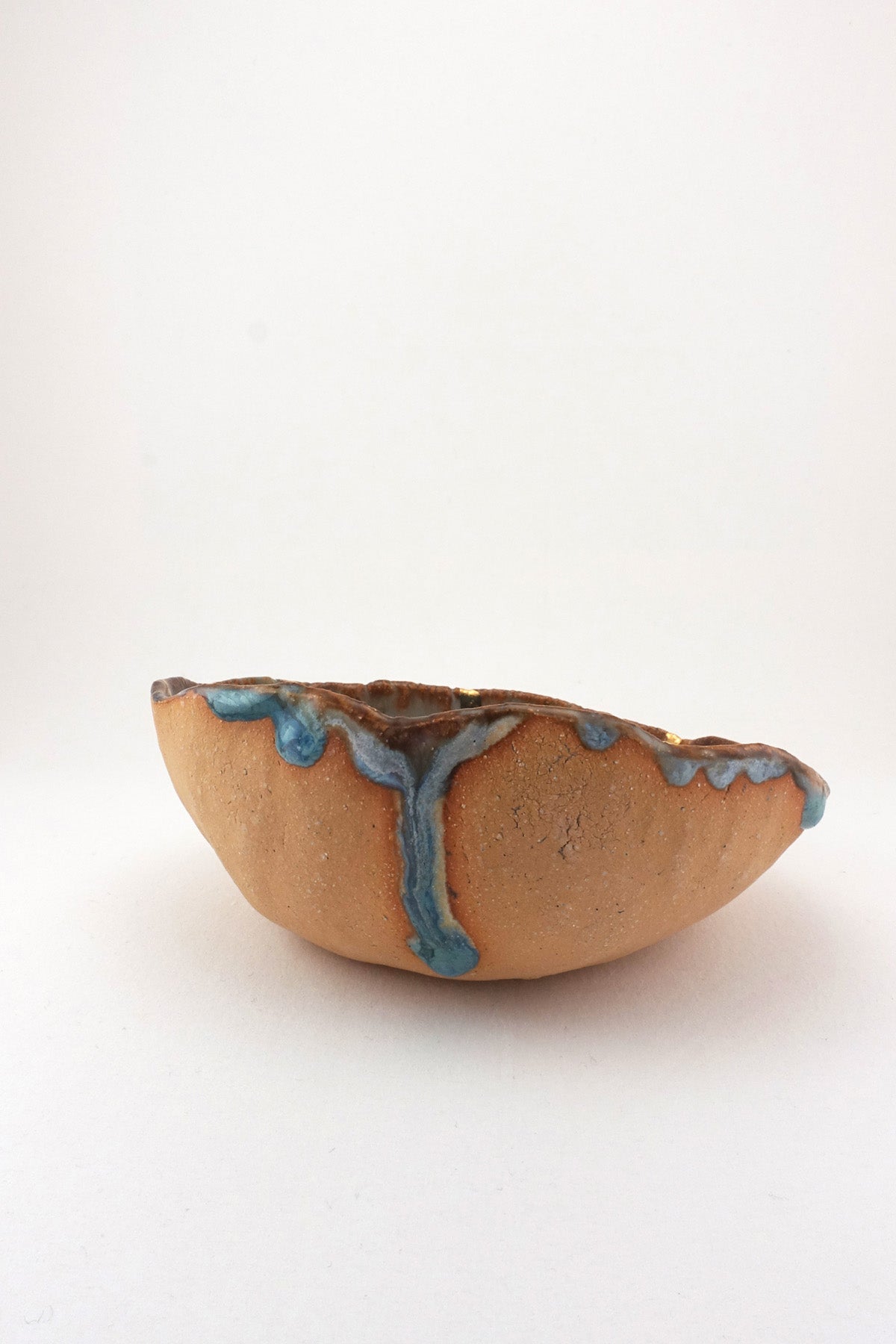 Extra Small Iceland Dish Blue Lagoon Radiating Gold by Minh Singer