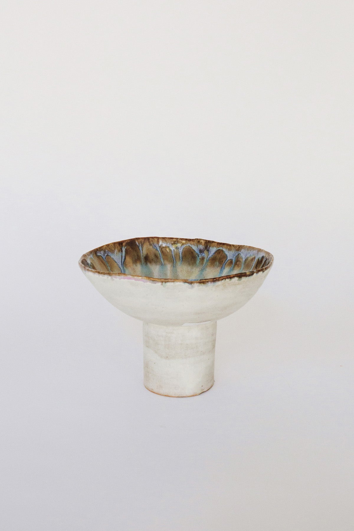 Large Iceland Pedestal Bowl, Pink Aurora by Minh Singer at Abacus Row