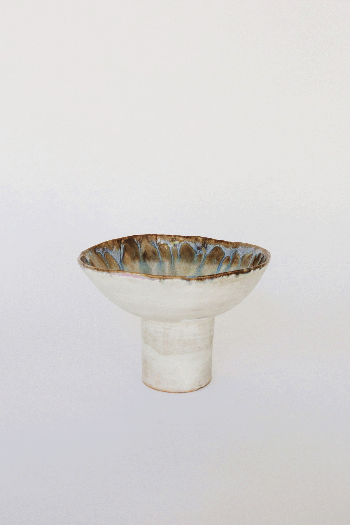 Large Iceland Pedestal Bowl, Pink Aurora by Minh Singer at Abacus Row