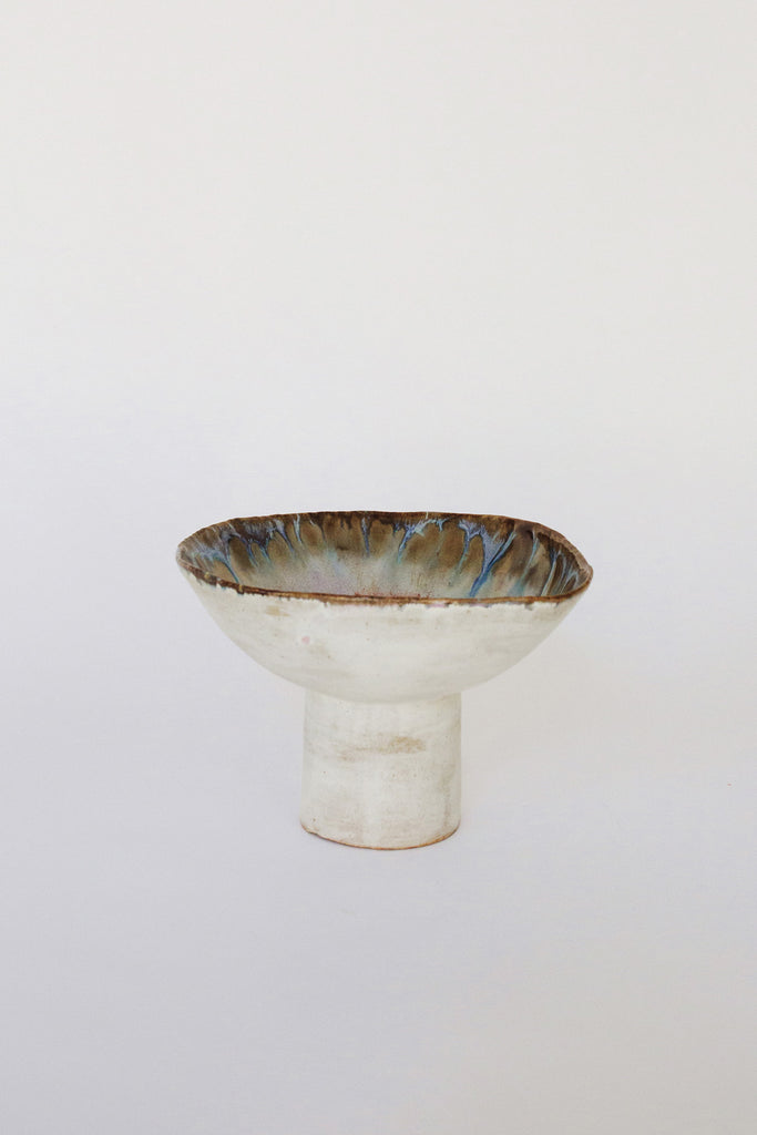 Large Iceland Pedestal Bowl, Pink Aurora by Minh Singer at Abacus Row