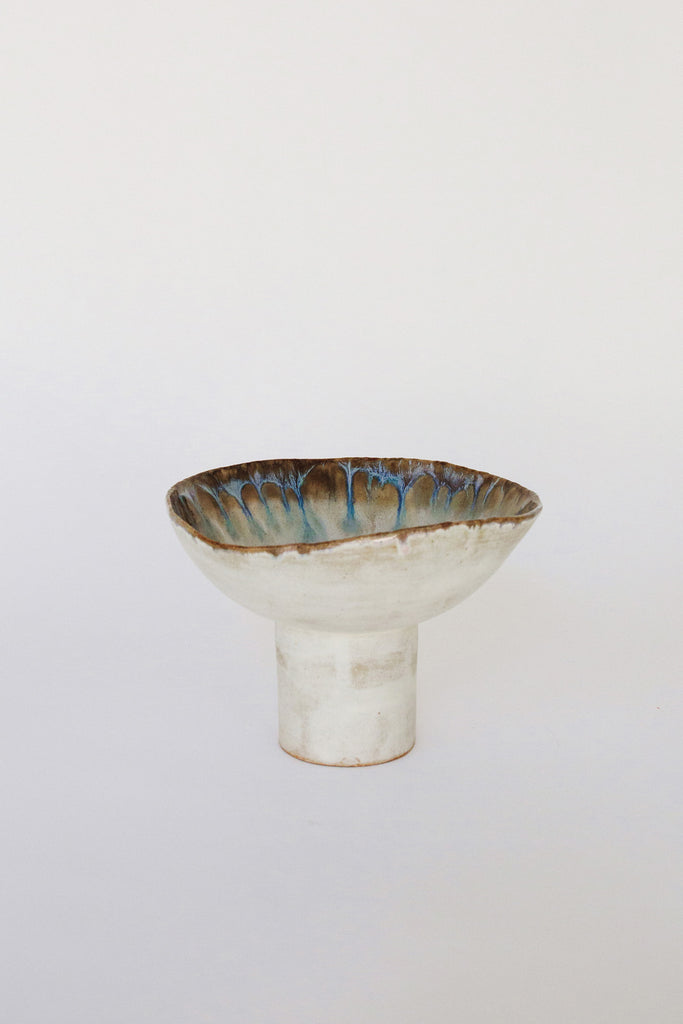 Large Iceland Pedestal Bowl, Pink Aurora by Minh Singer at Abacus Row