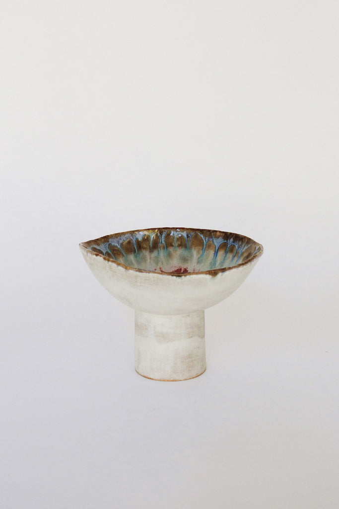 Large Iceland Pedestal Bowl, Pink Aurora by Minh Singer at Abacus Row