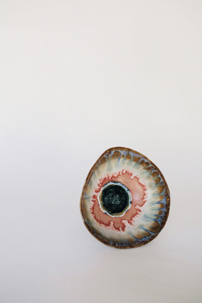 Large Iceland Pedestal Bowl, Pink Aurora by Minh Singer at Abacus Row