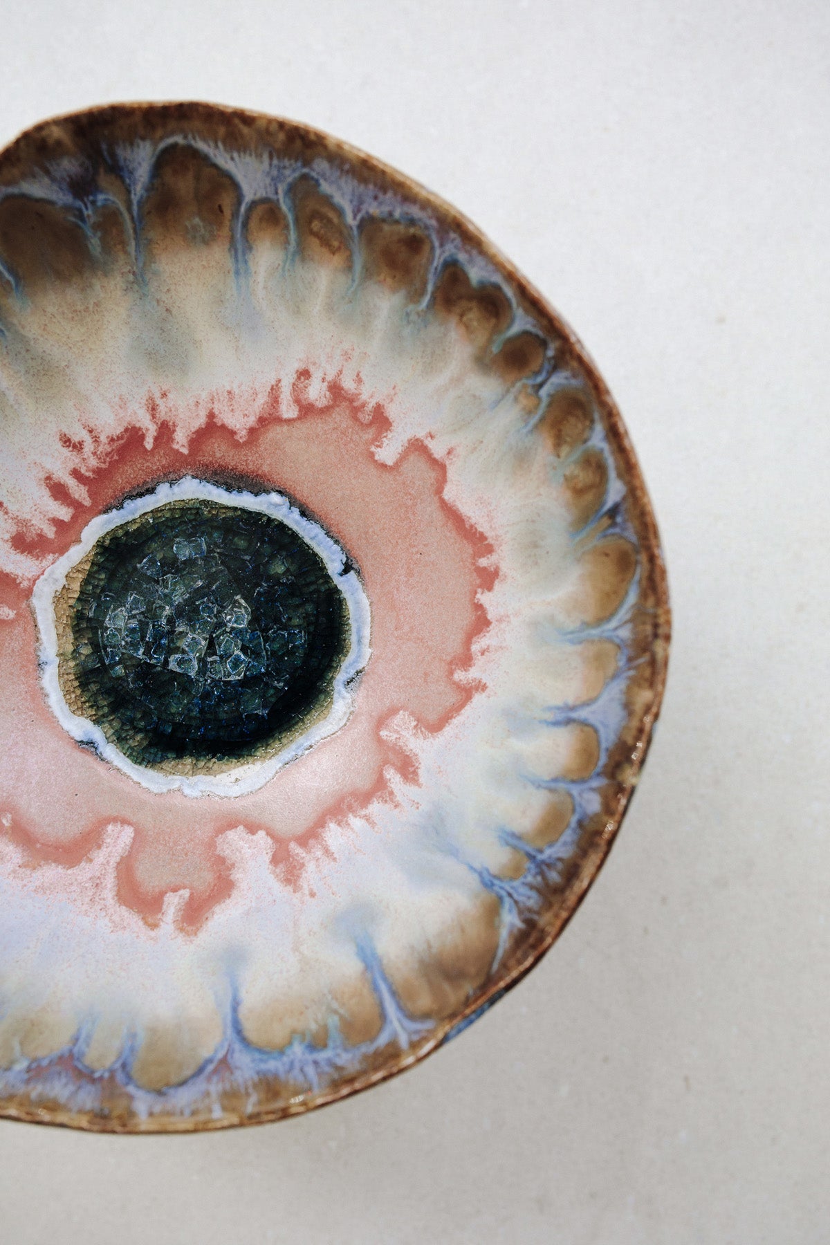 Large Iceland Pedestal Bowl, Pink Aurora by Minh Singer at Abacus Row